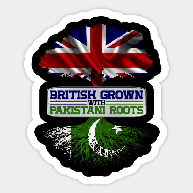 British Grown With Pakistani Roots Cool Gift For Proud British Pakistani Men Women Kids Sticker by BadDesignCo